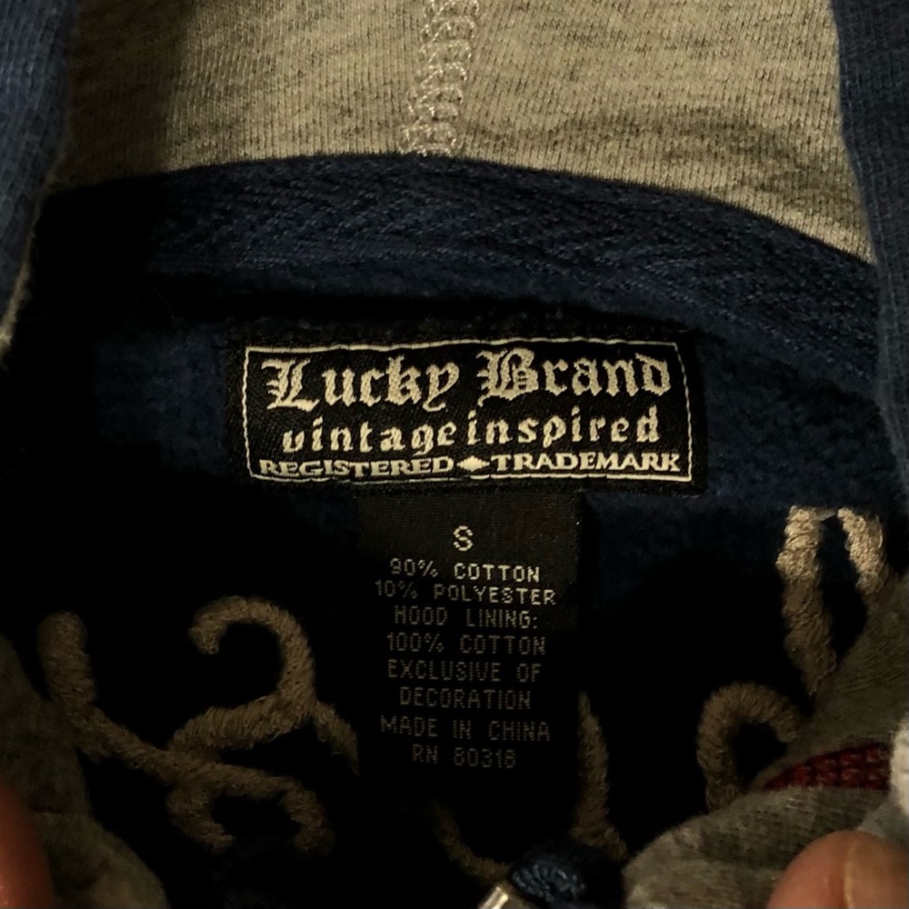 Lucky Brand Hoodie NWOT Jacket Embroidered Yokosuka Sweatshirt Size Small - Picture 9 of 12